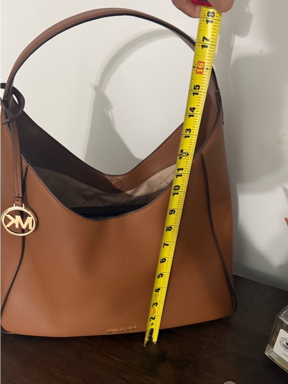Michael Kors Raquel Large Hobo Shoulder Bag - Cognac Brown - Picture 3 of 4